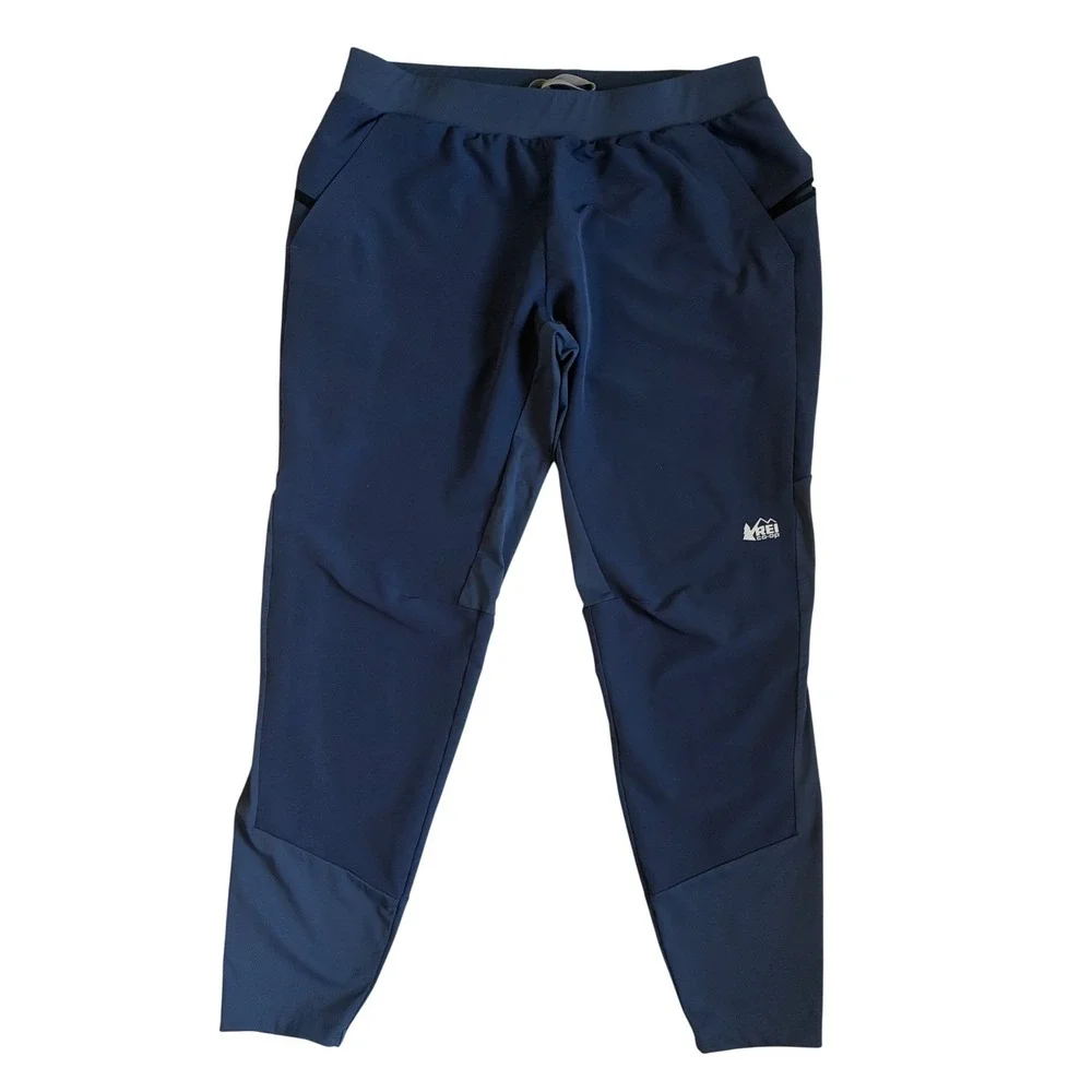 REI Co-op Mens Swiftland Running Pants Blue Tapered Technical Joggers Large